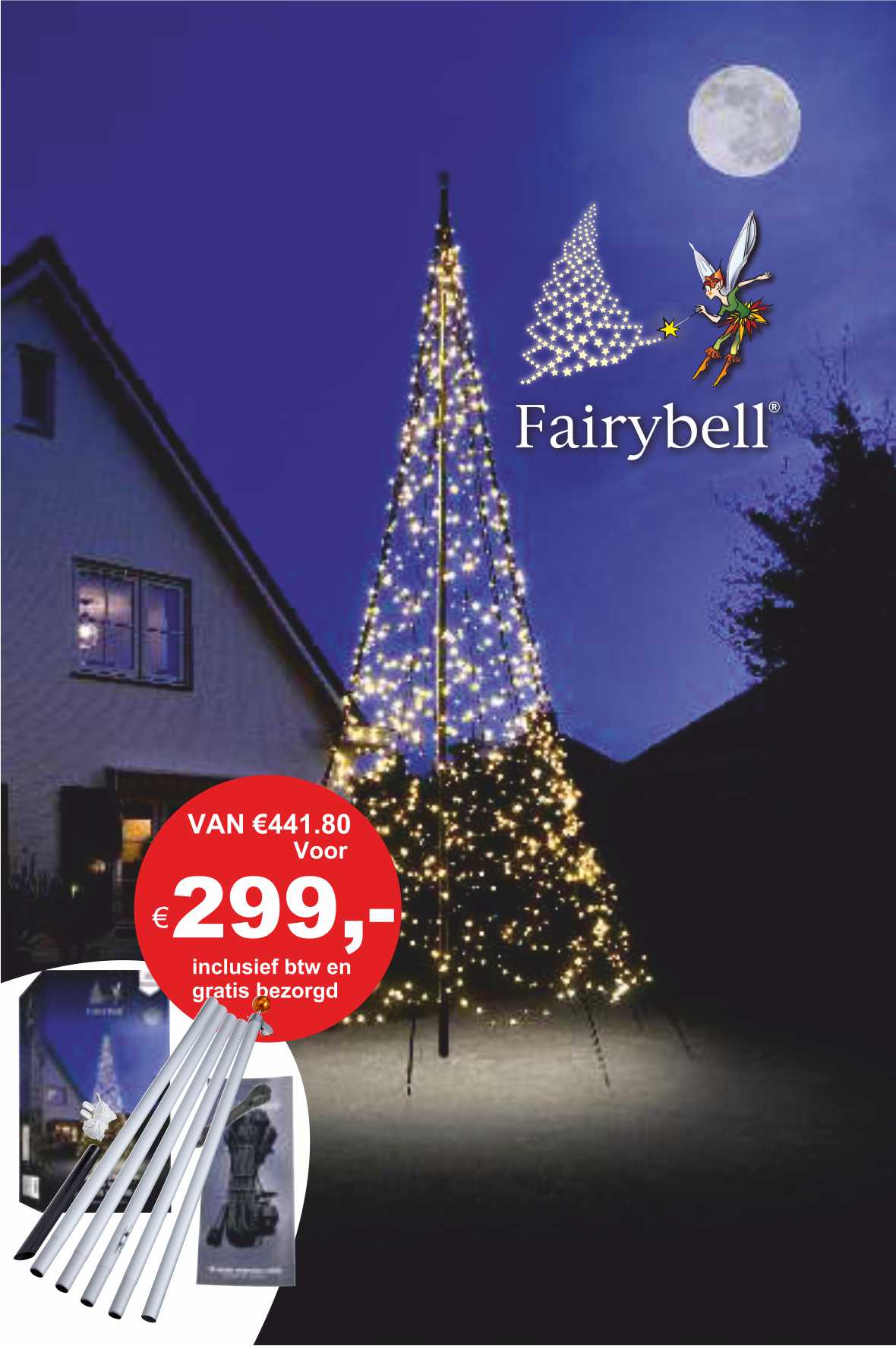 Fairybell 6 -7 Meter met 900, of 1500 Led Lampjes | Gratis